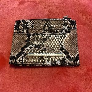 Steve Madden Snake-Print Card Holder in Black, White, Gray